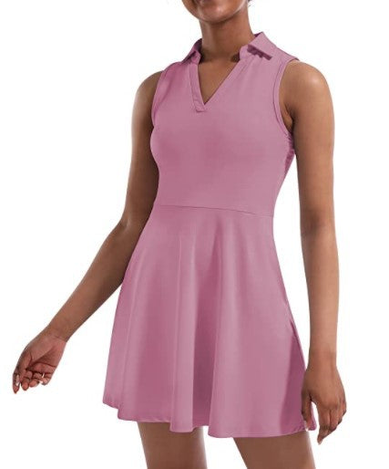 Collared Tennis Dress with Shorts