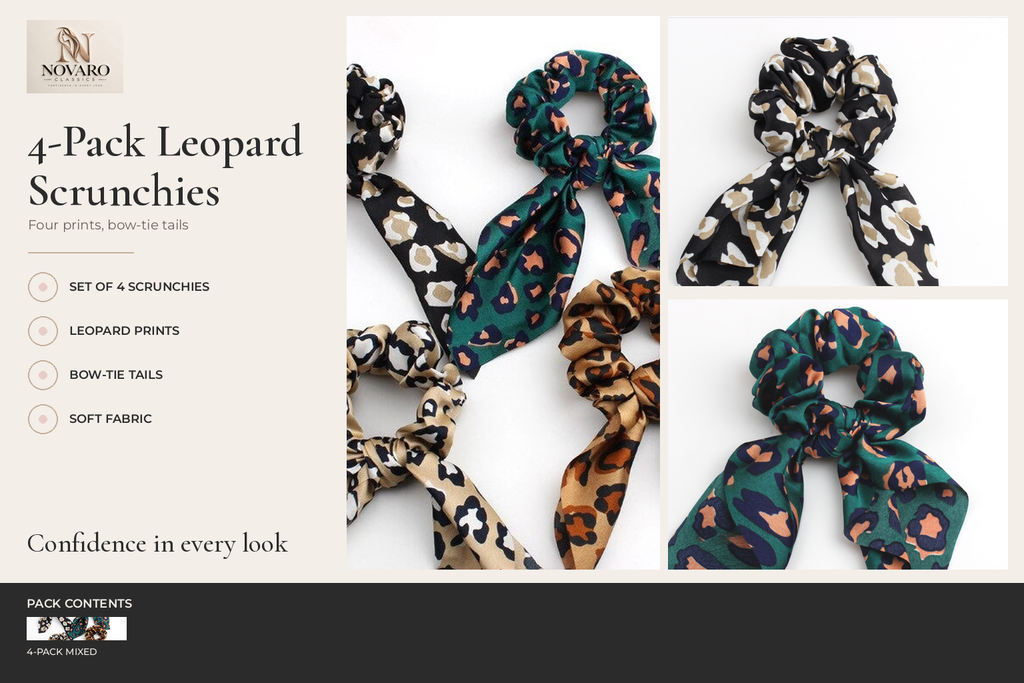 4-Pack Leopard Print Scrunchies