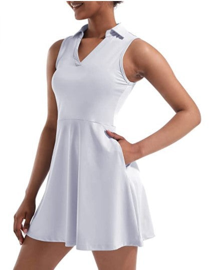 Collared Tennis Dress with Shorts