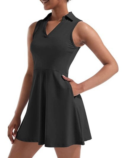 Collared Tennis Dress with Shorts