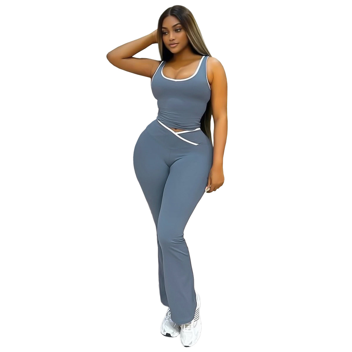 Crossover Waist Flare Workout Set