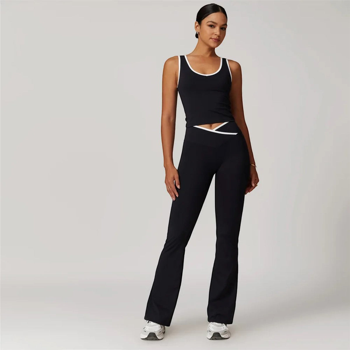 Crossover Waist Flare Workout Set