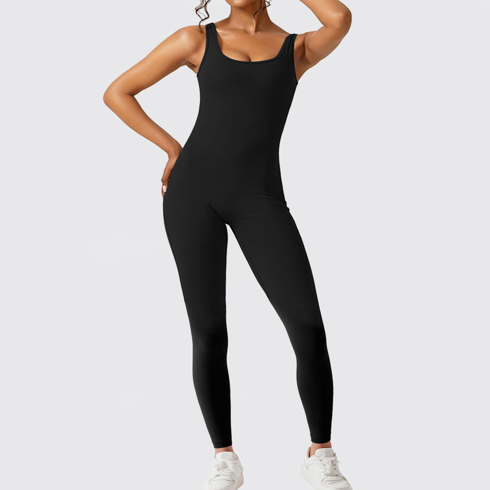 Sleeveless Open-Back Flare Jumpsuit