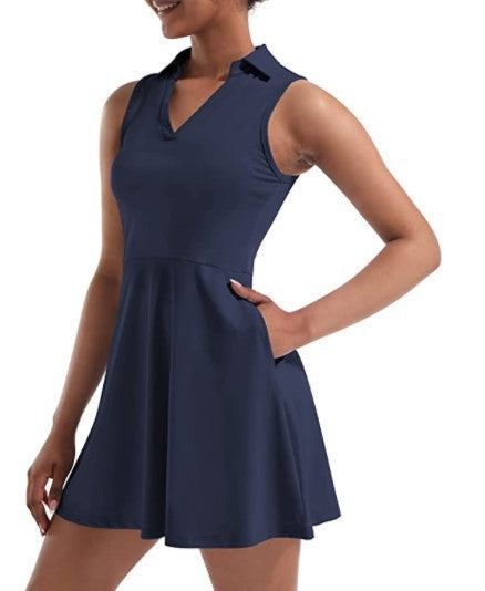Collared Tennis Dress with Shorts