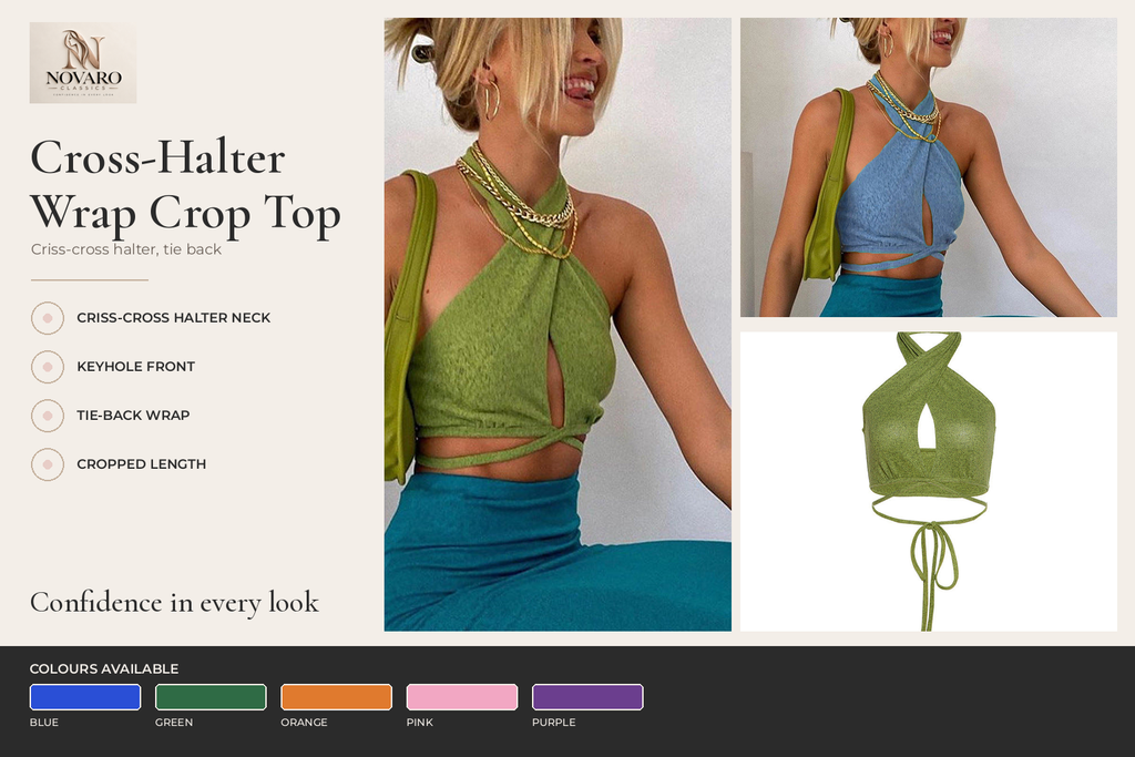 Cross-Halter Wrap Crop Top