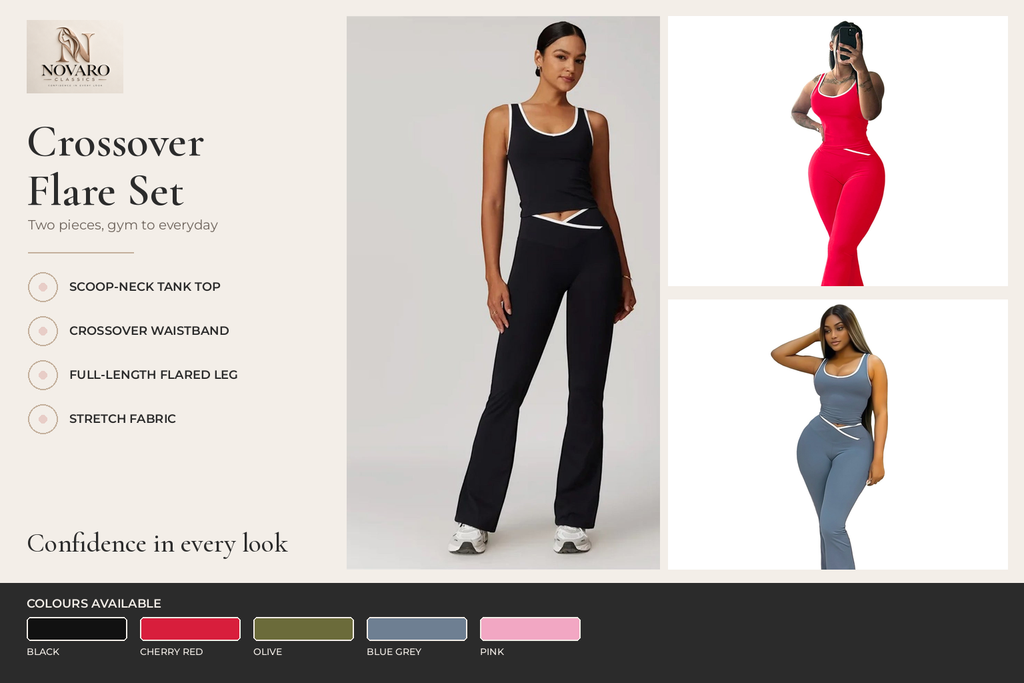 Crossover Waist Flare Workout Set