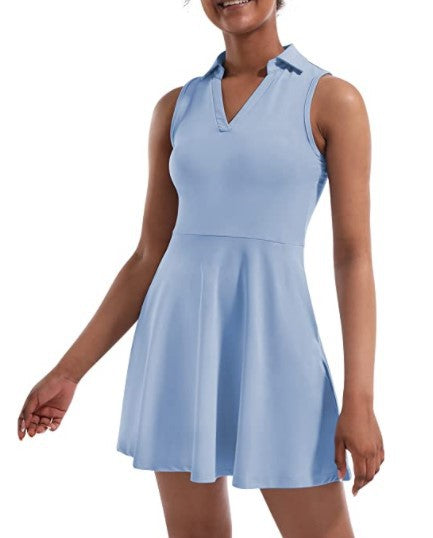 Collared Tennis Dress with Shorts