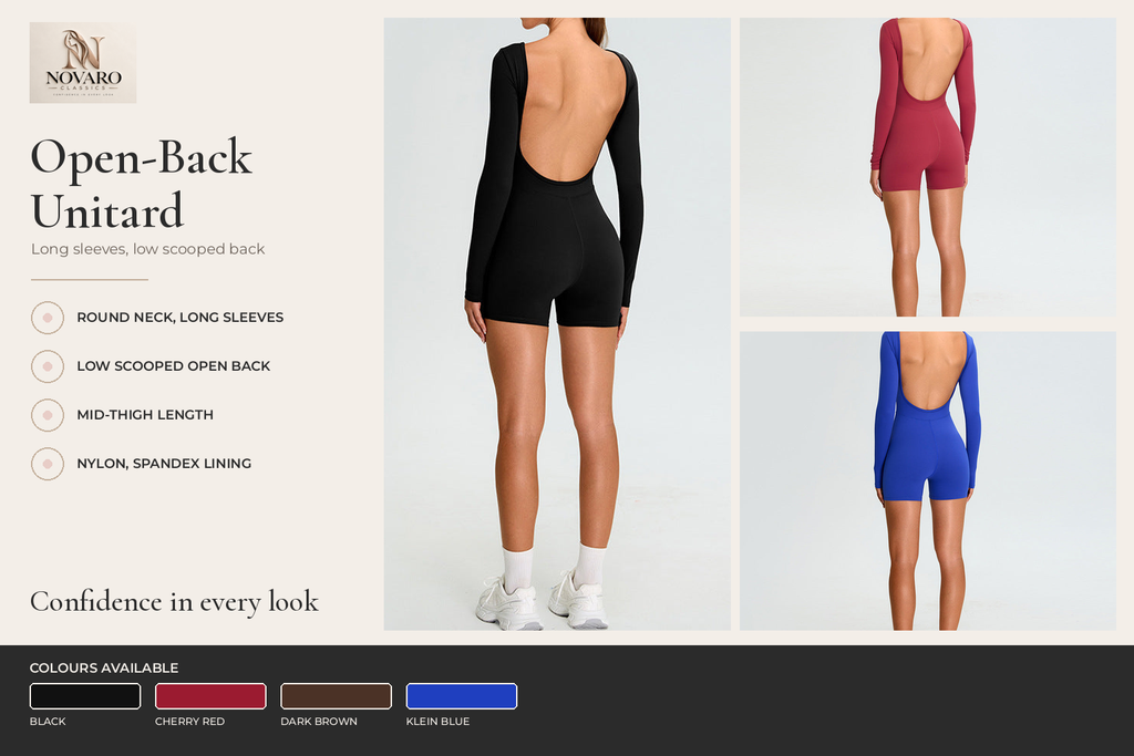 Long Sleeve Open-Back Unitard