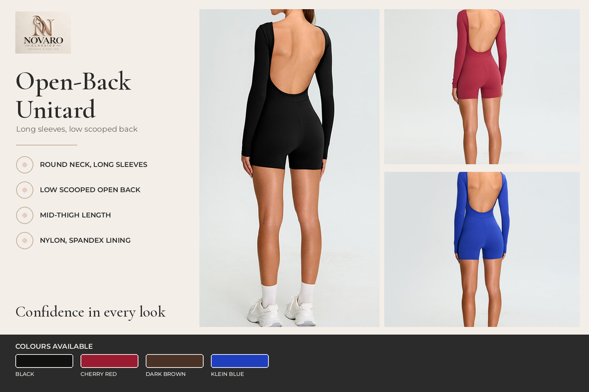 Long Sleeve Open-Back Unitard