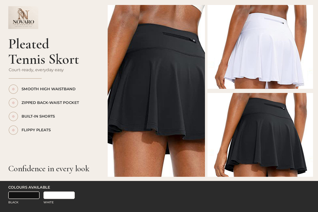 Pleated Tennis Skort with Pocket