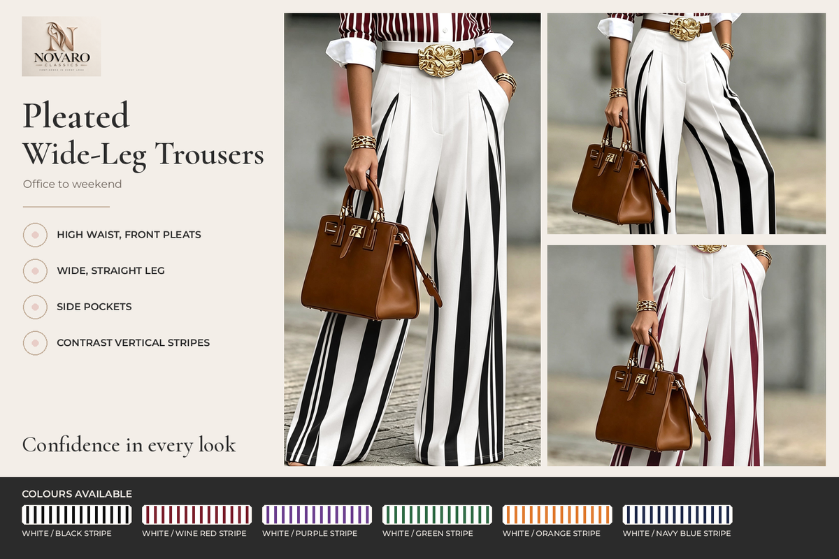 Pleated Wide-Leg Trousers