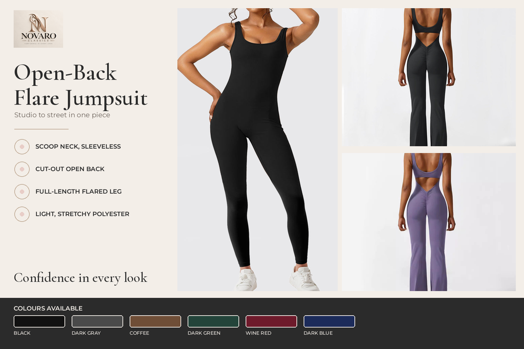 Sleeveless Open-Back Flare Jumpsuit