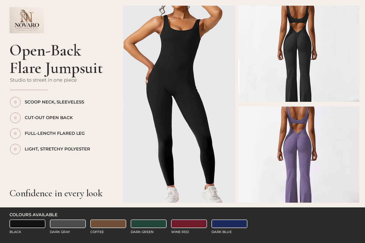 Sleeveless Open-Back Flare Jumpsuit